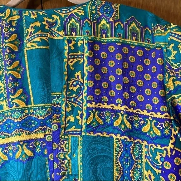 Adrianna Papell Vintage Silk Paisley Print Button-up Blazer Sz Large - Picture 8 of 10
